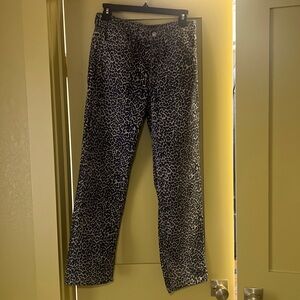 NEW, never worn. Leopard cropped jeans